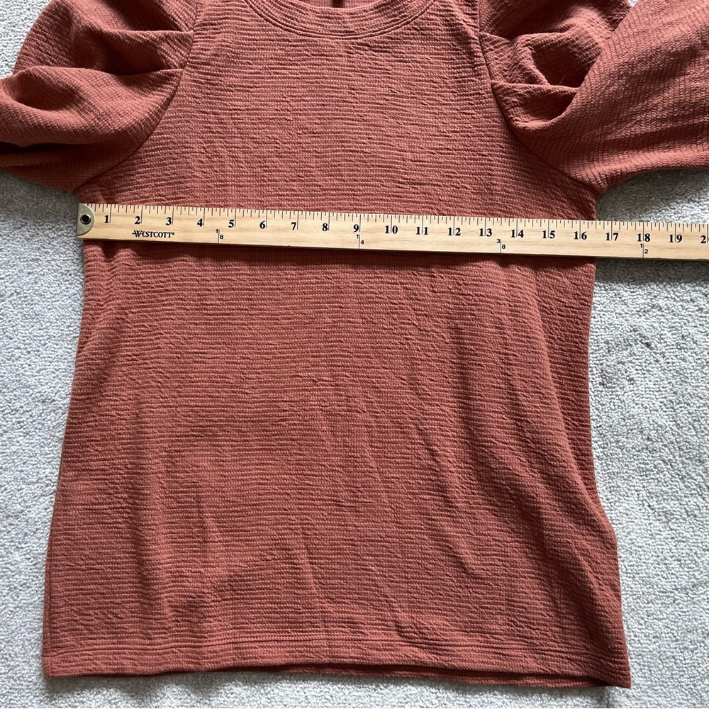 MADEWELL Pleated Statement-Sleeve Top Size Small Trendy Feminine Pretty - Picture 6 of 8